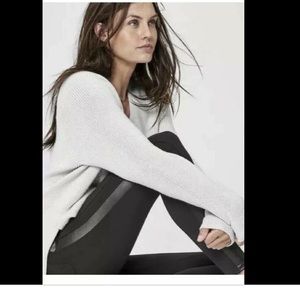 Athleta Tux Metro Legging Black Faux Leather